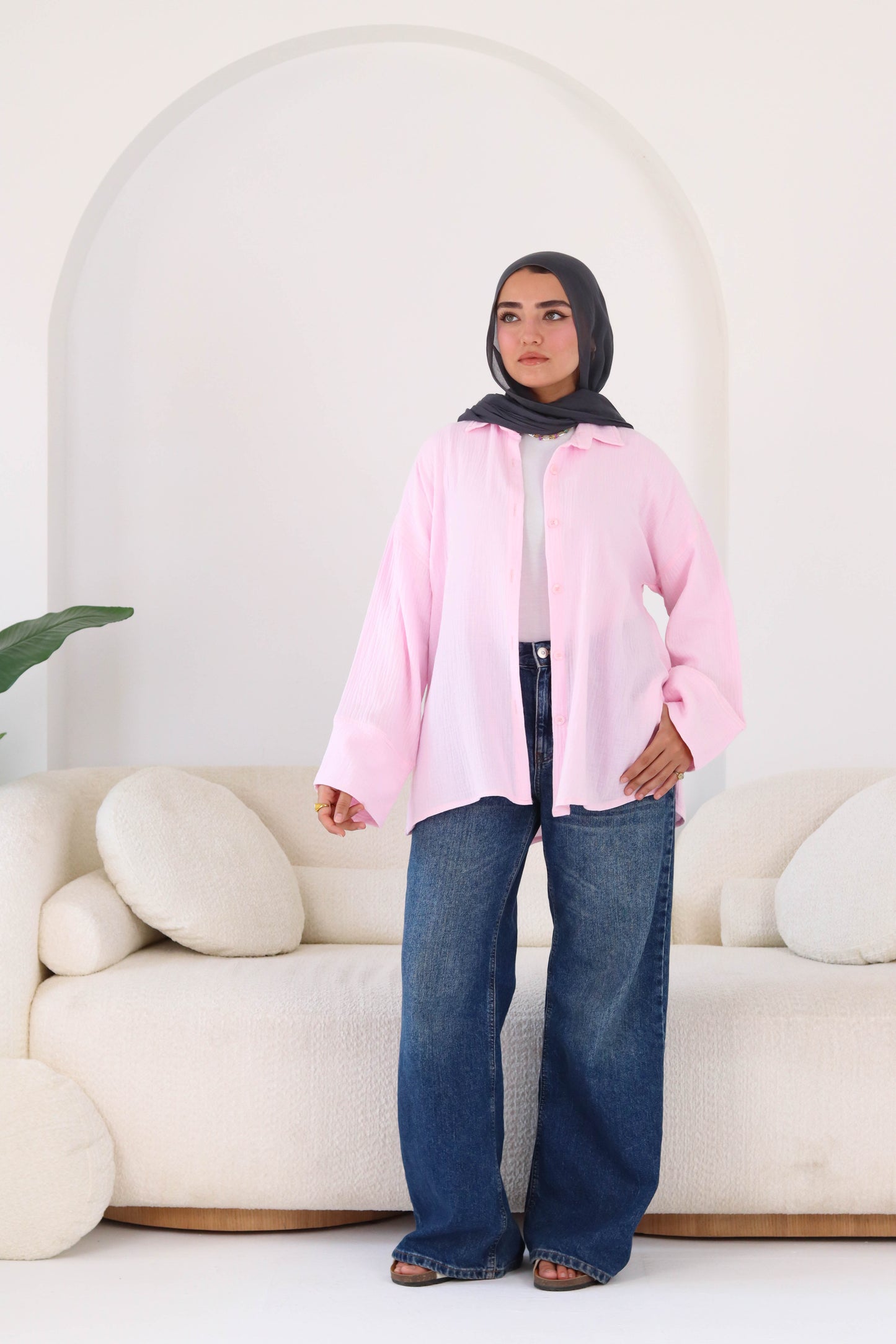 Cotton shirt in pink