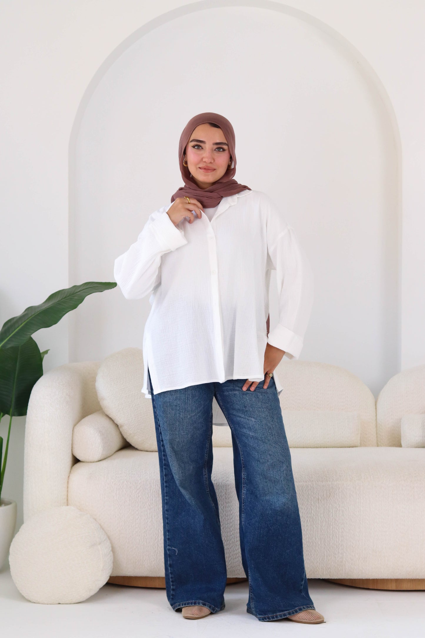 Cotton shirt in white