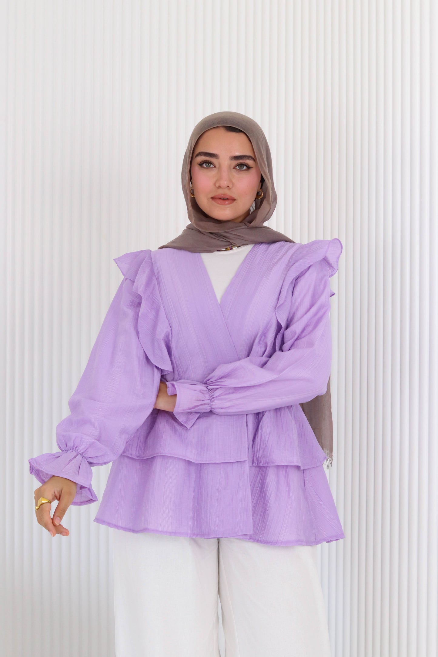 Butterfly blouse in lavender