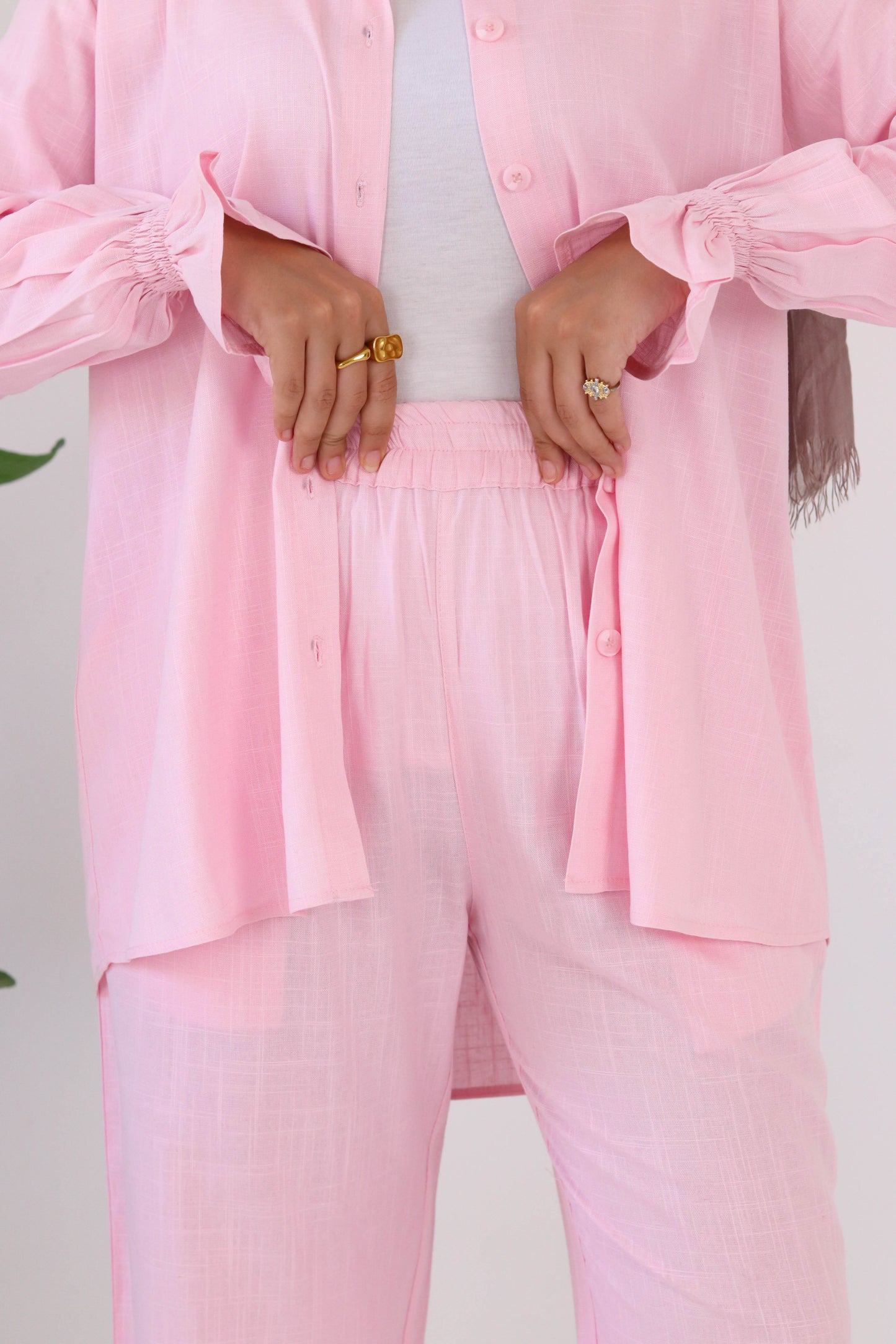 Everyday linen set in pink