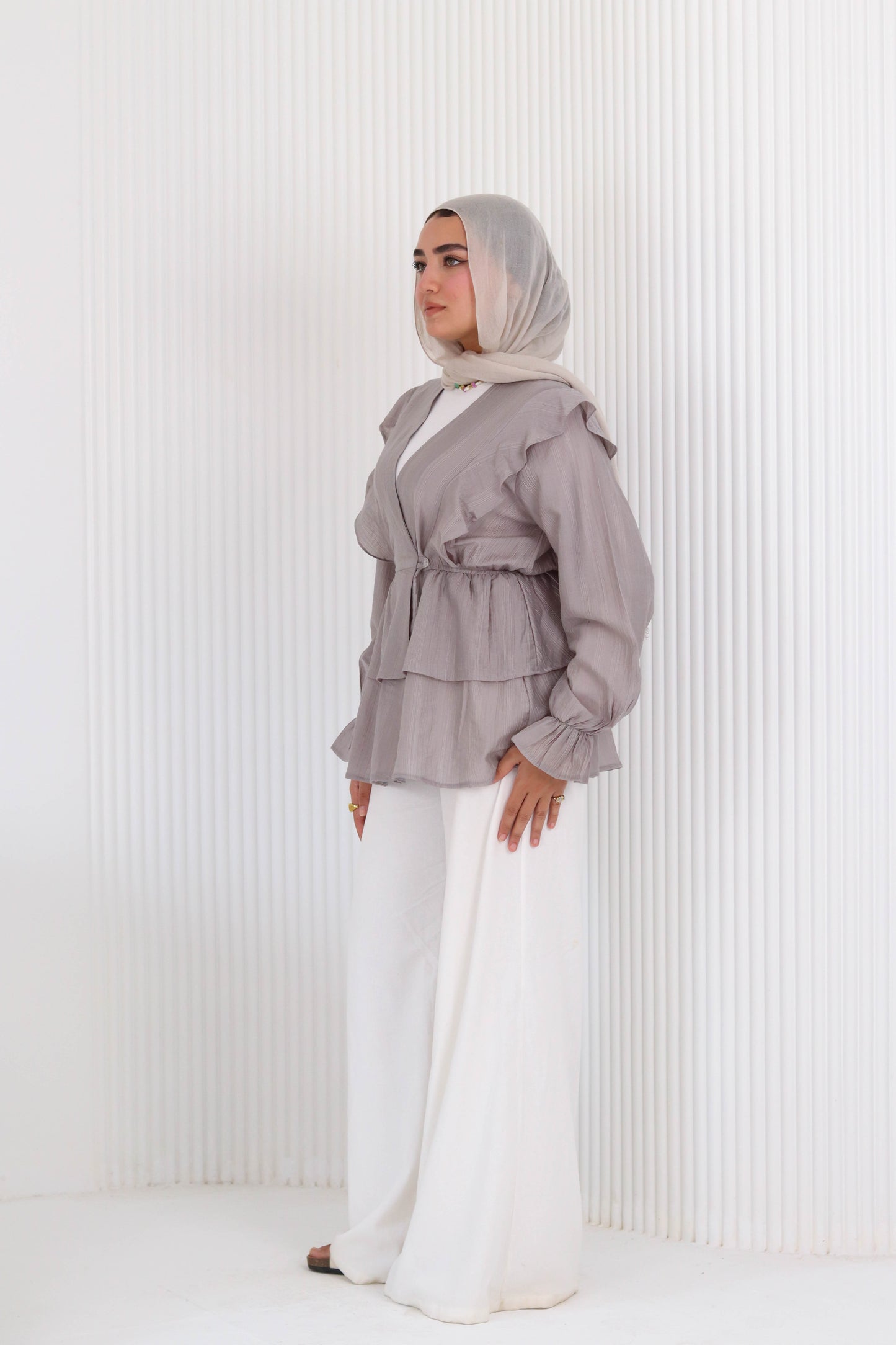 Butterfly blouse in gray