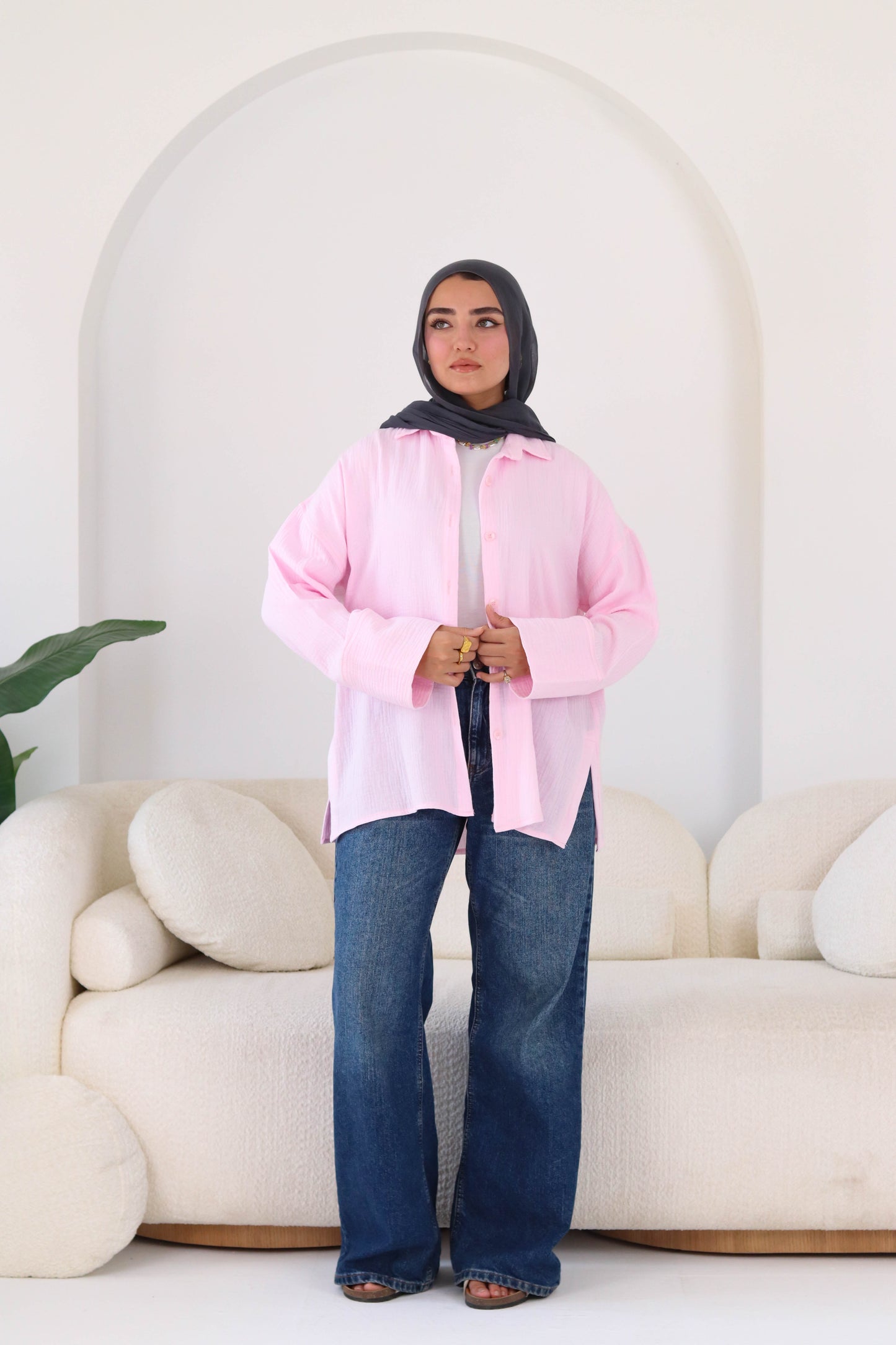 Cotton shirt in pink