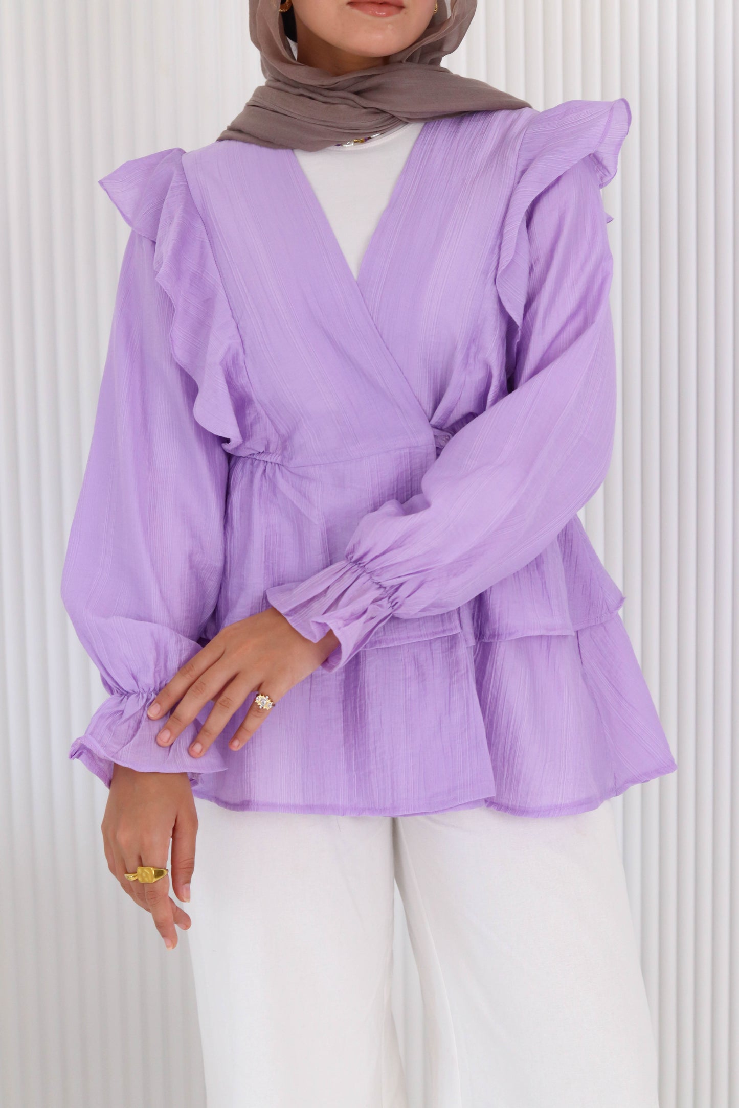 Butterfly blouse in lavender