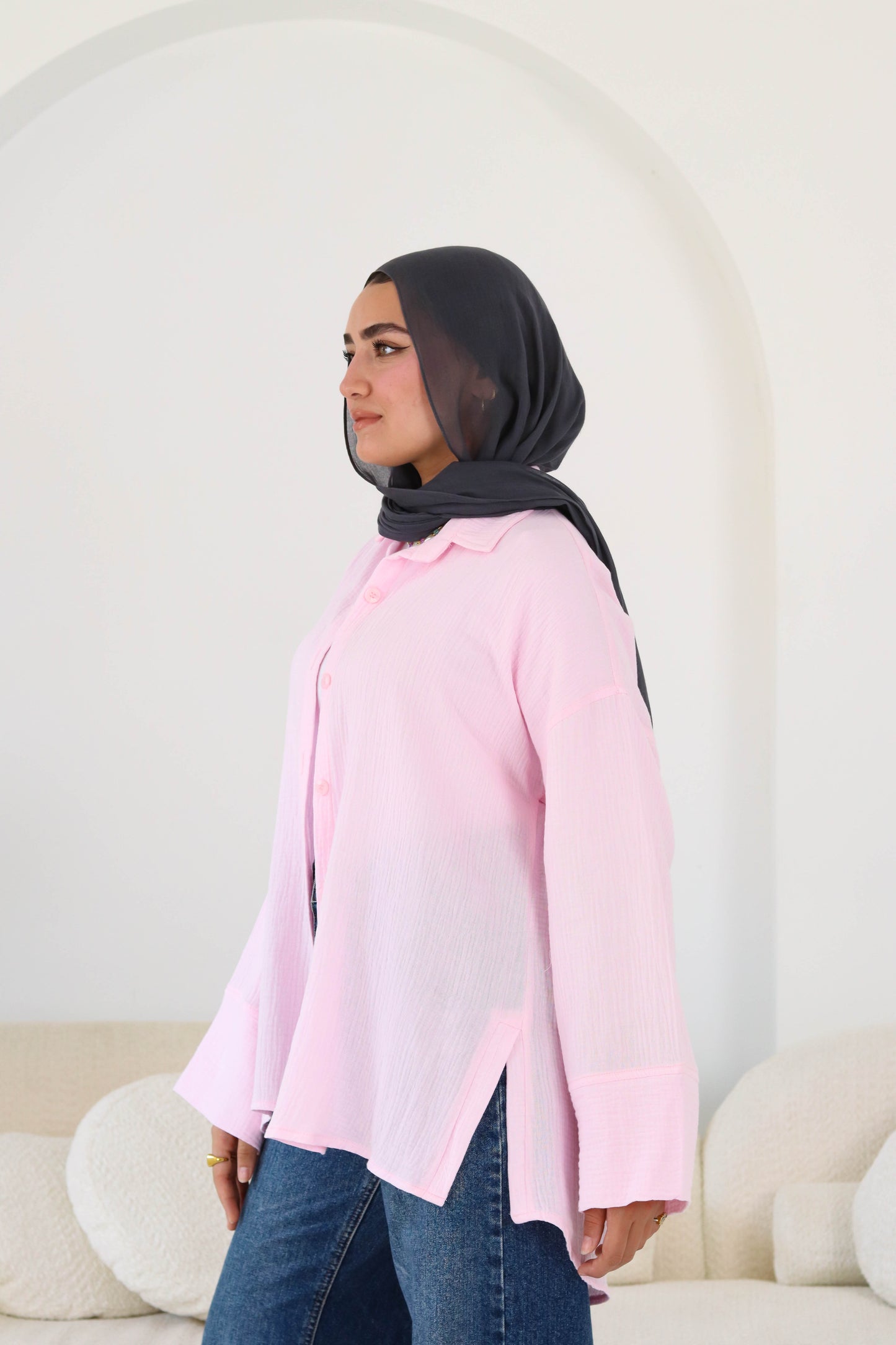 Cotton shirt in pink