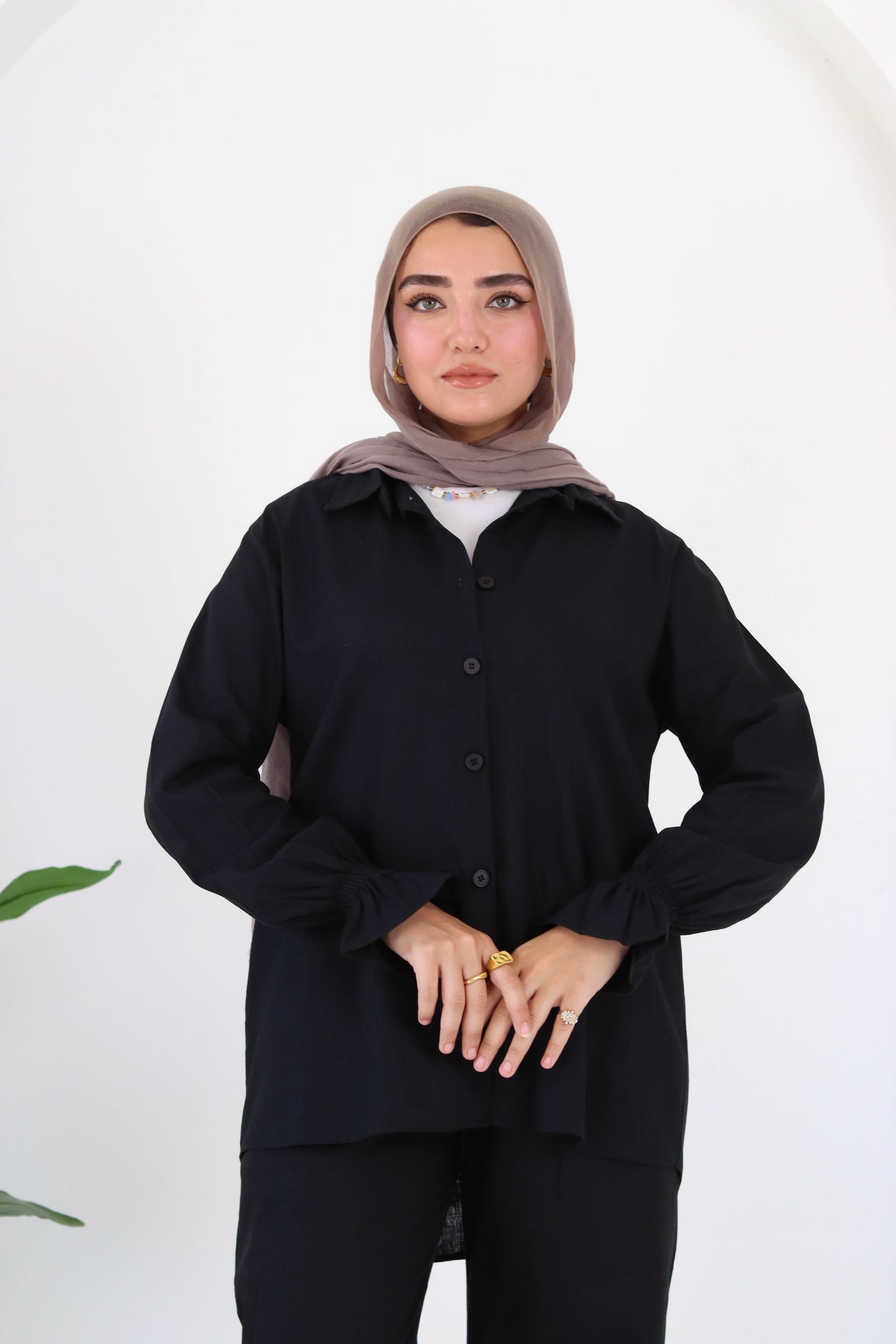 Everyday linen set in black