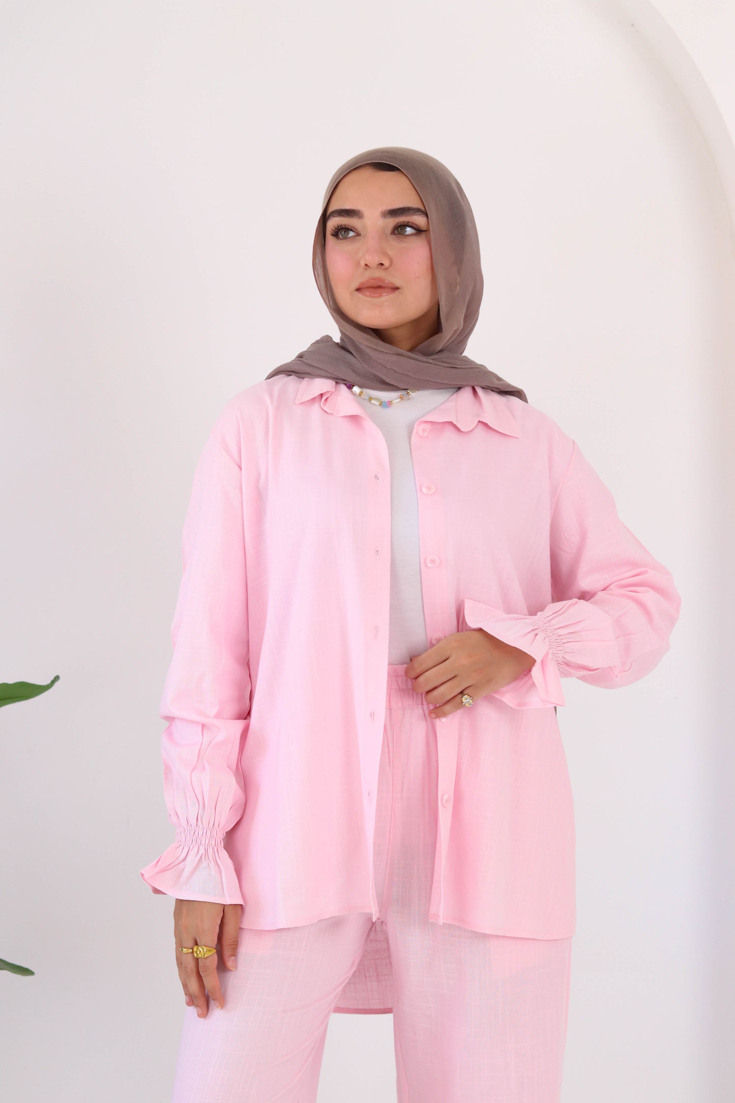 Everyday linen set in pink