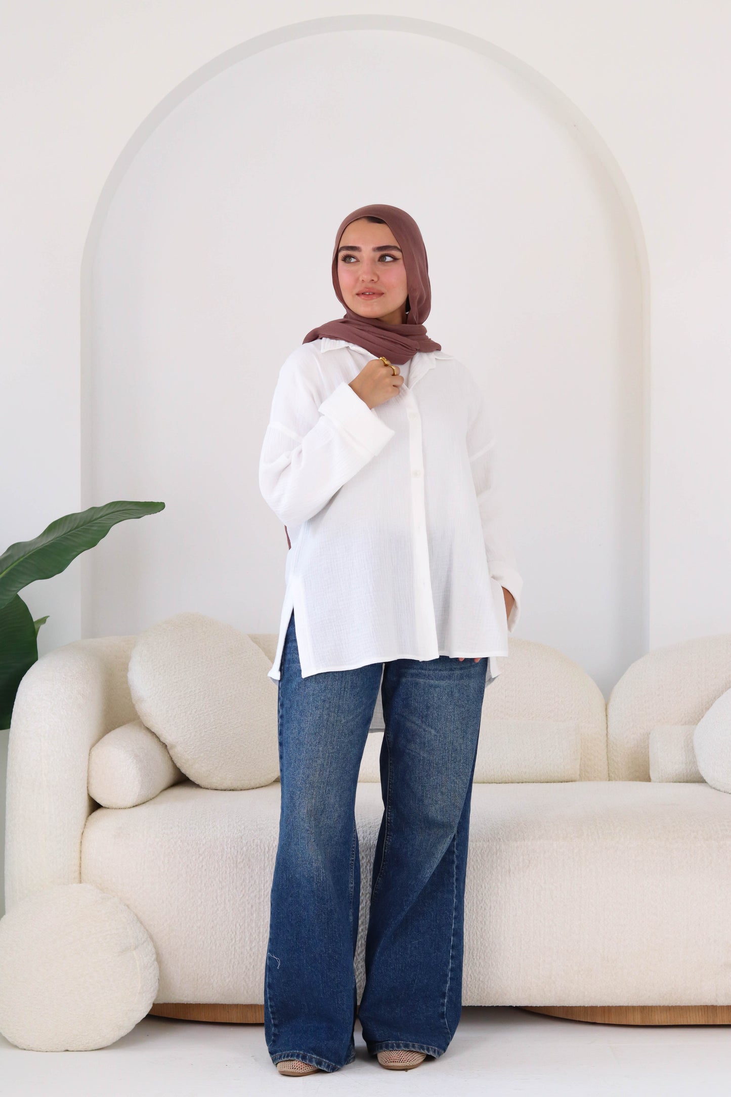 Cotton shirt in white