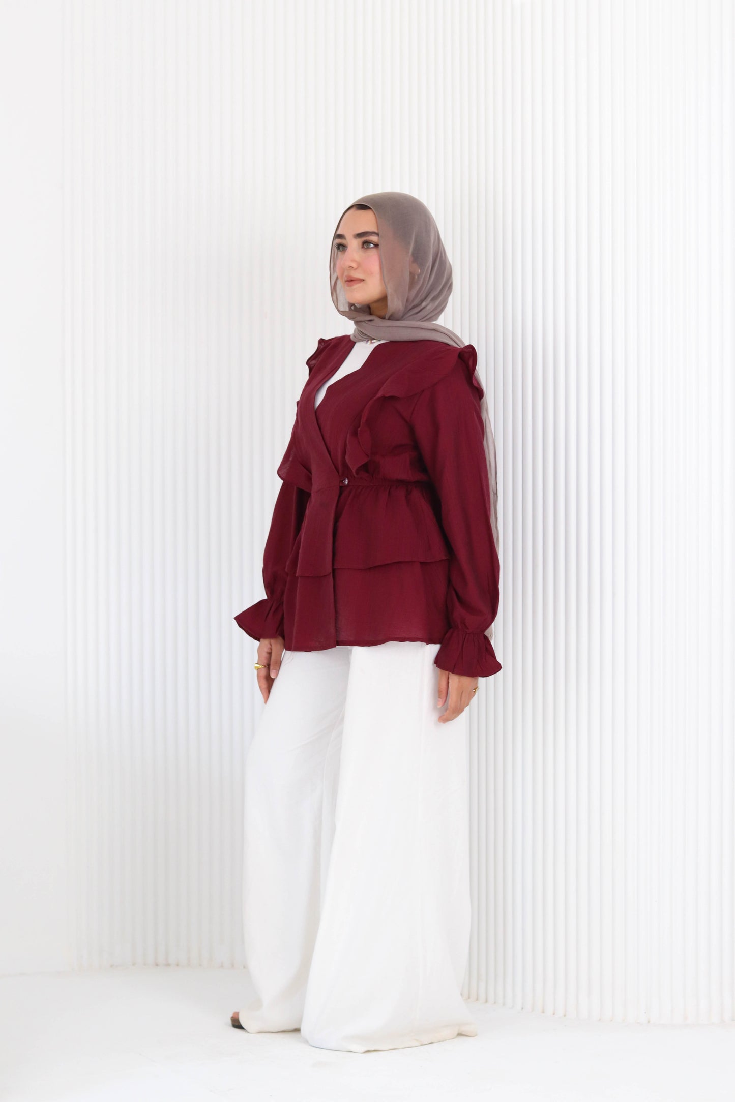 Butterfly blouse in burgundy
