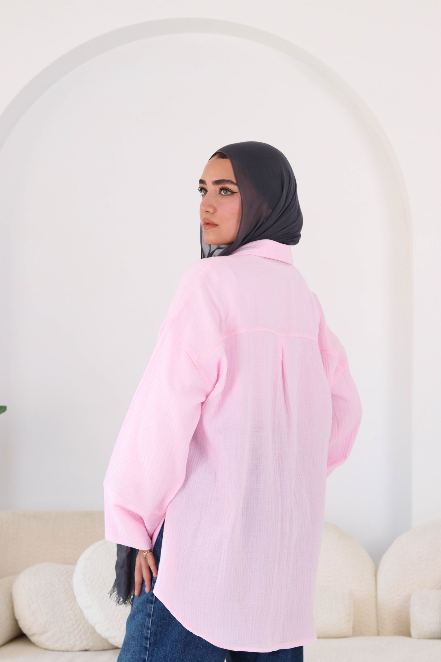 Cotton shirt in pink
