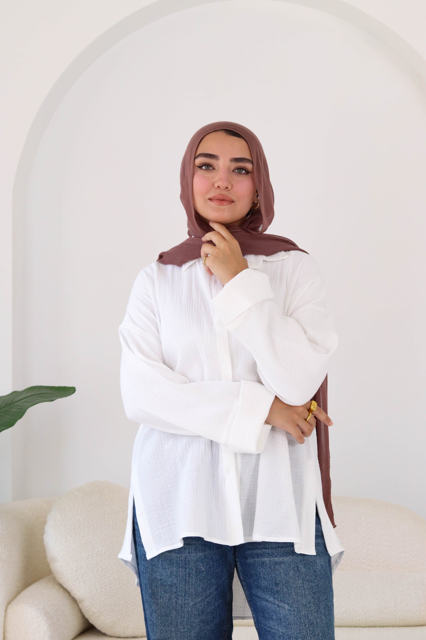 Cotton shirt in white