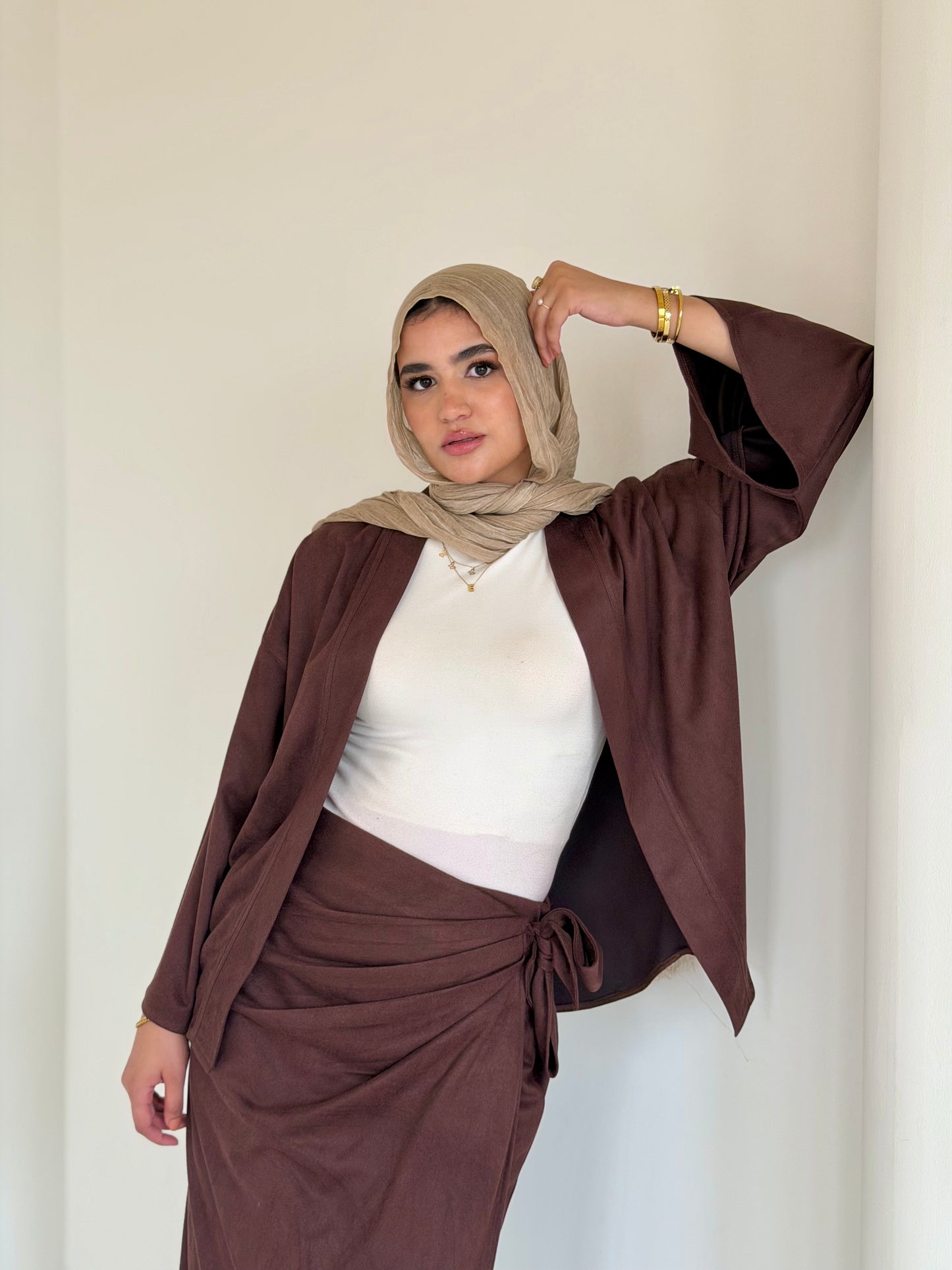 Aura Suede Set Brown