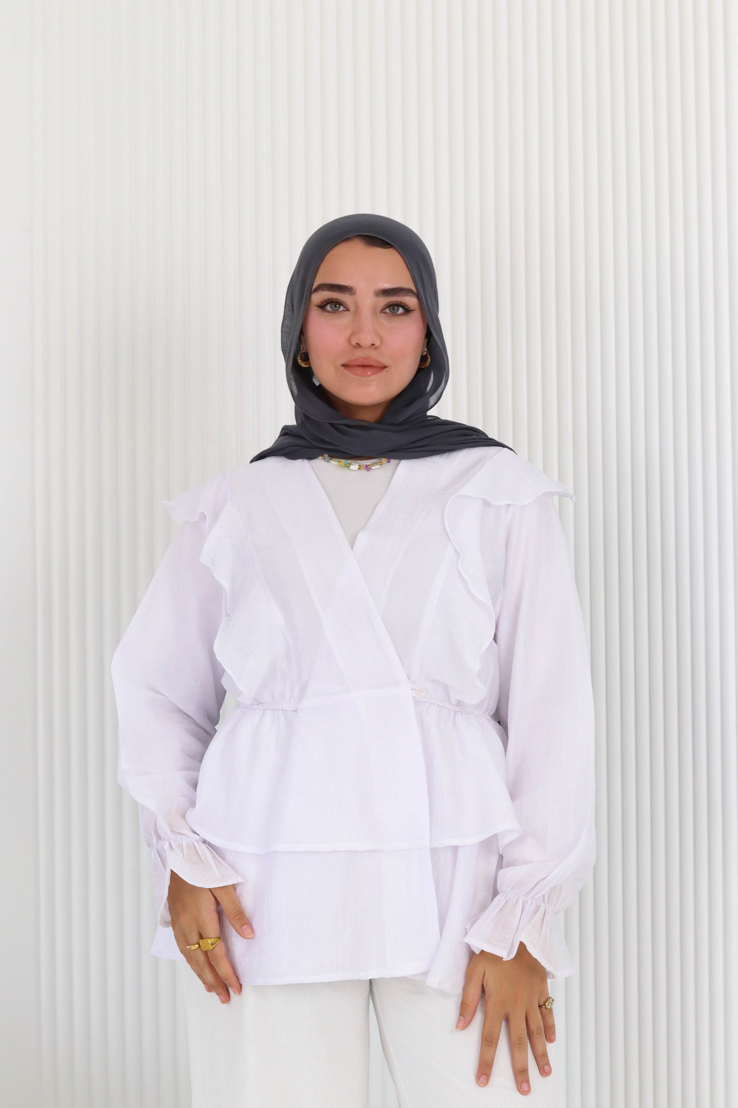 Butterfly blouse in white