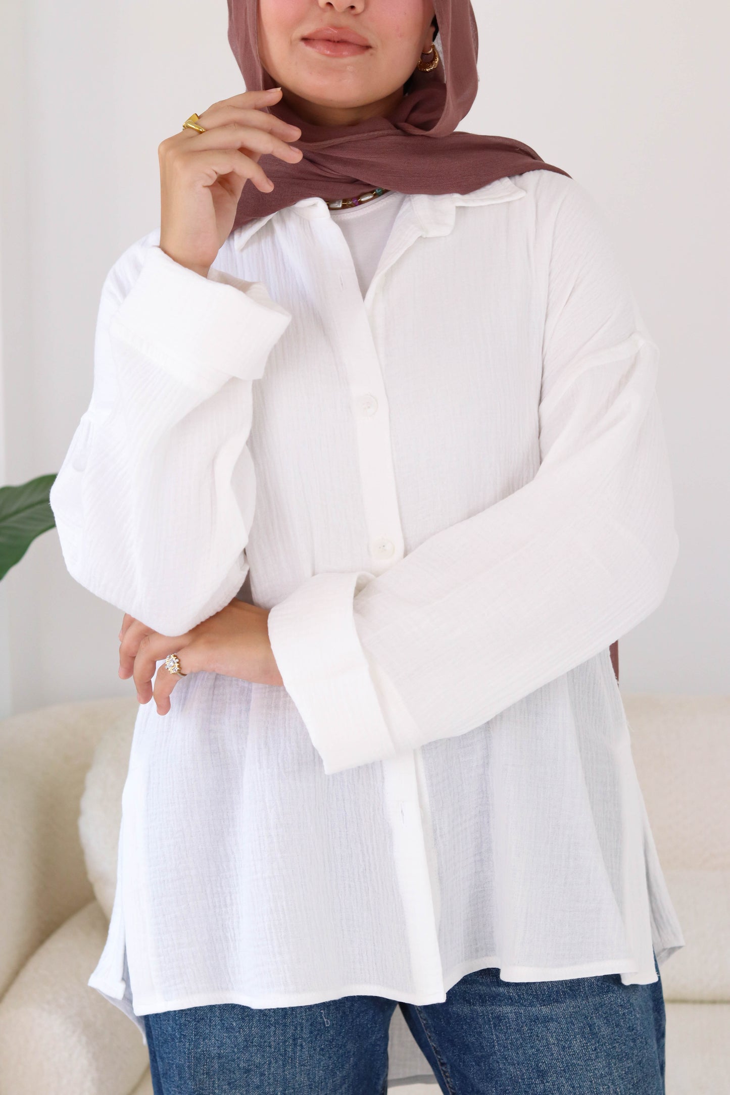 Cotton shirt in white
