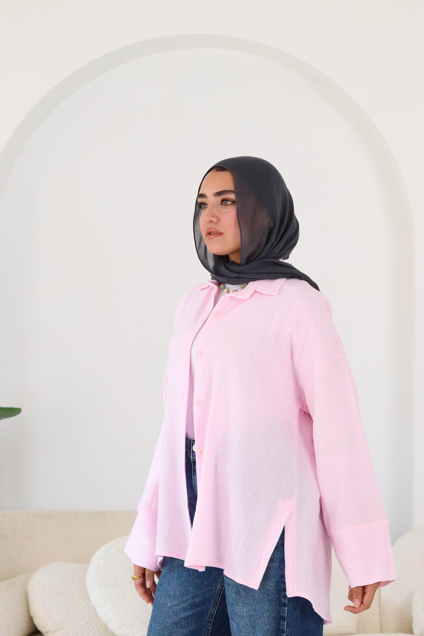 Cotton shirt in pink