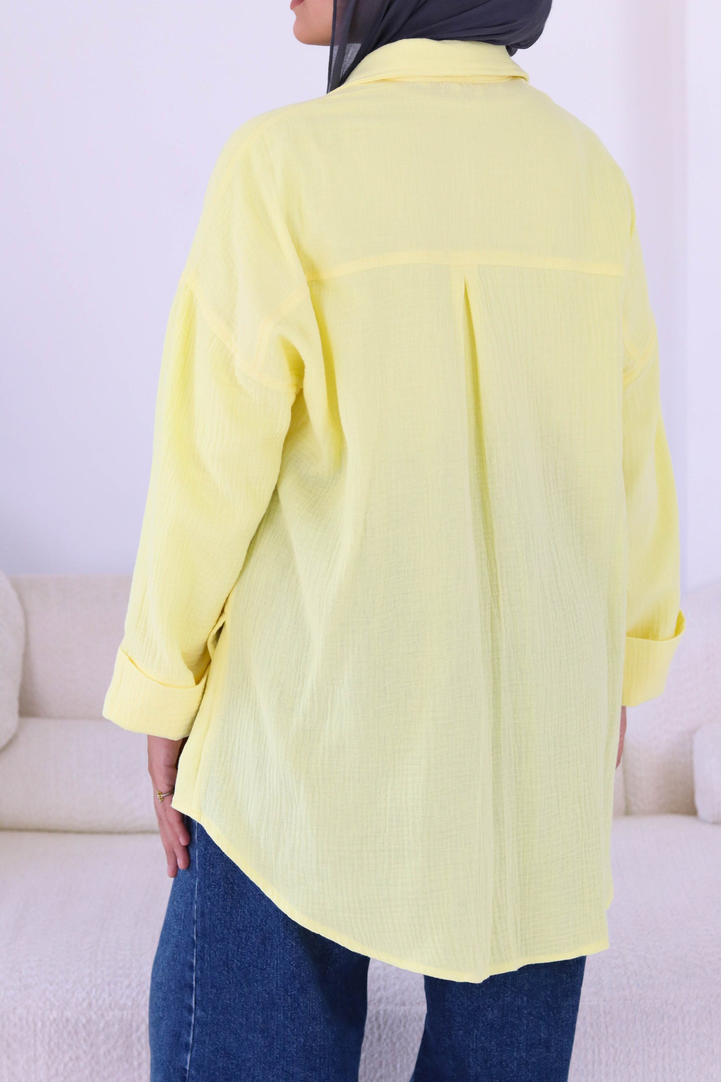 Cotton shirt in yellow