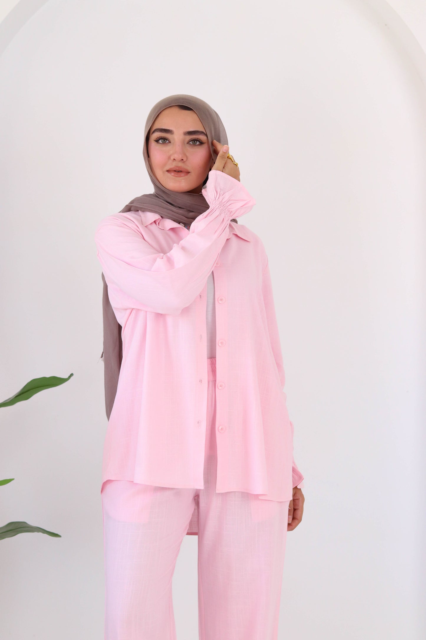 Everyday linen set in pink