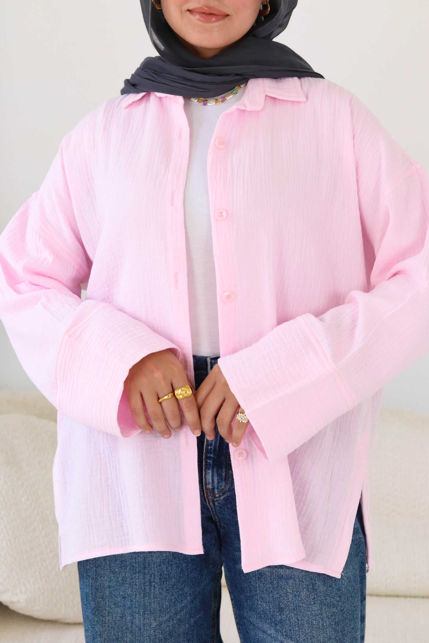 Cotton shirt in pink