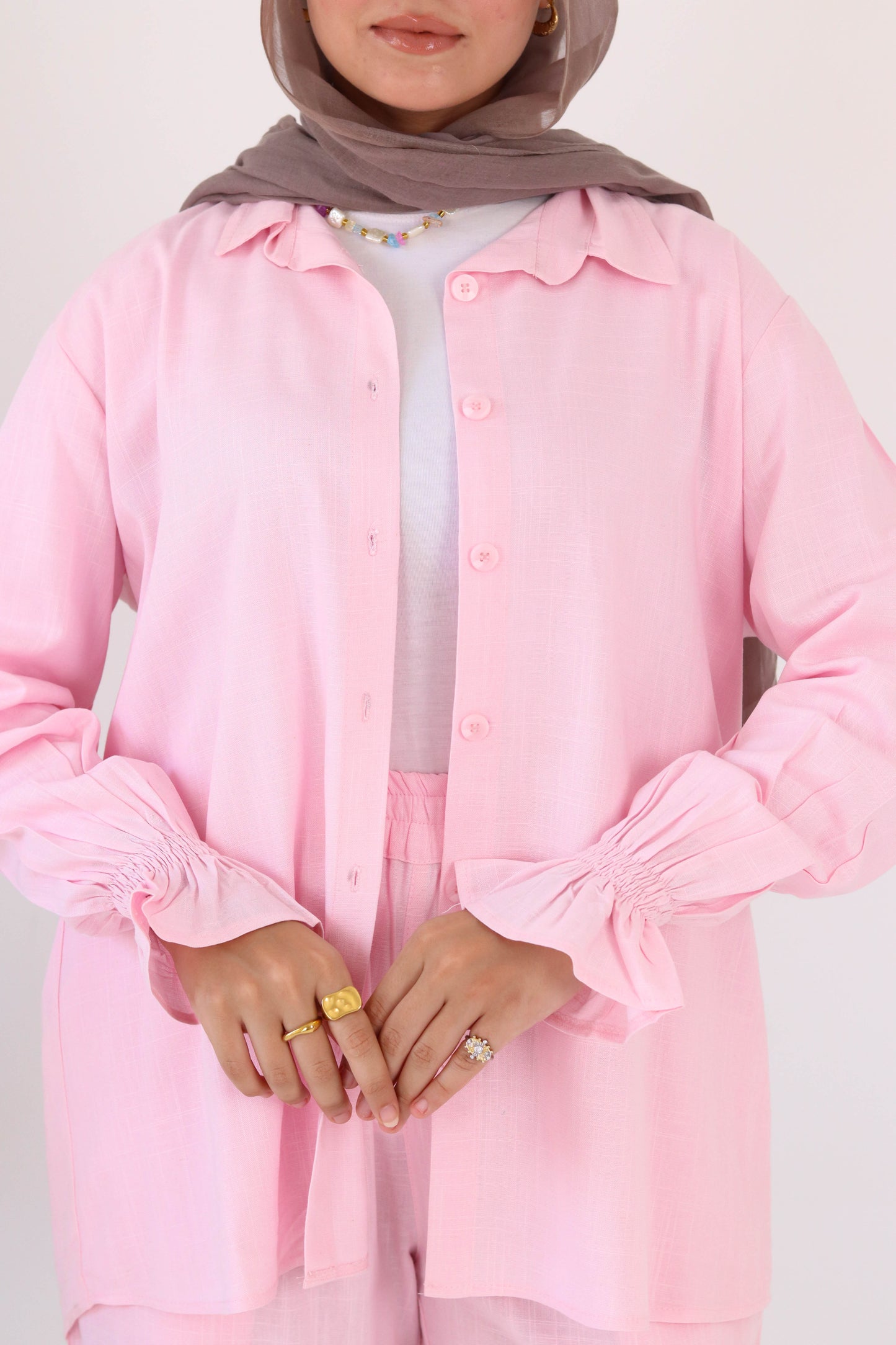Everyday linen set in pink