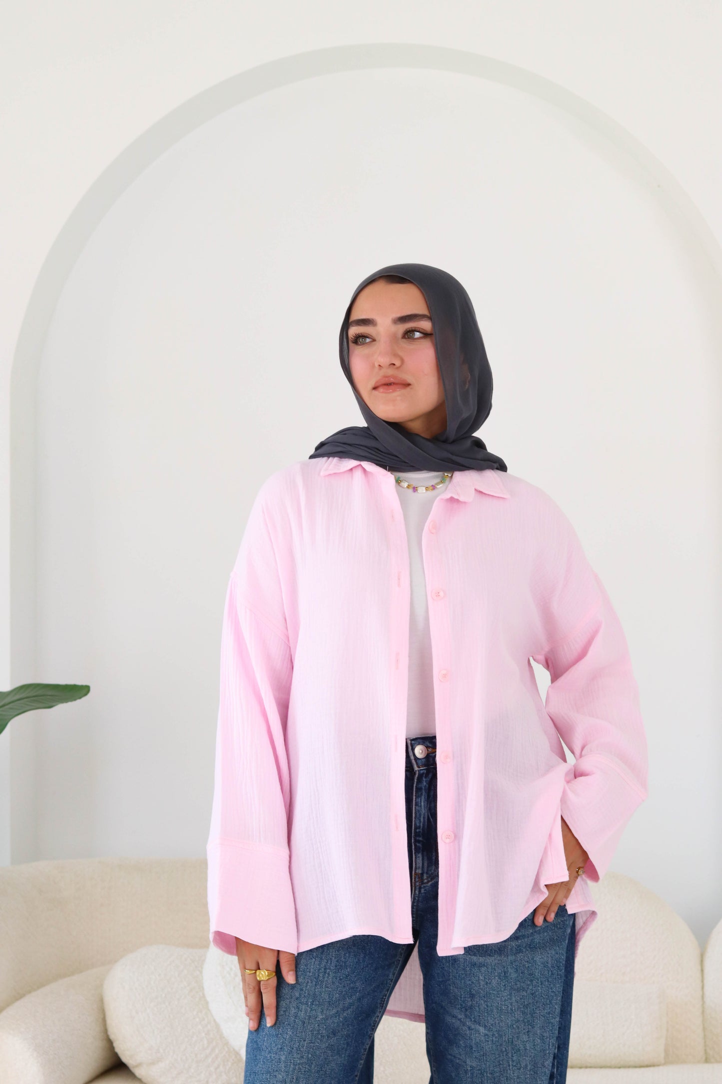 Cotton shirt in pink