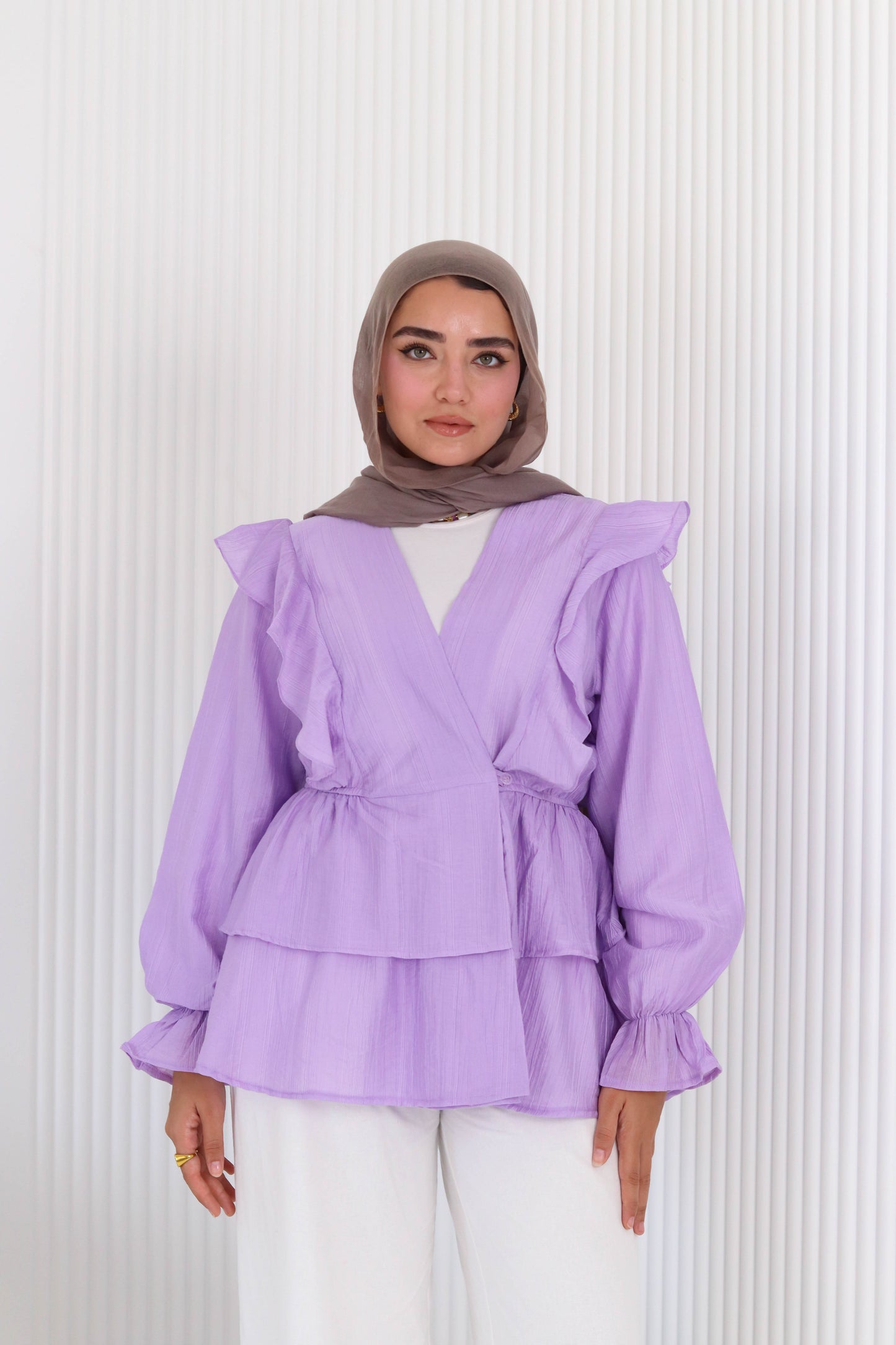 Butterfly blouse in lavender