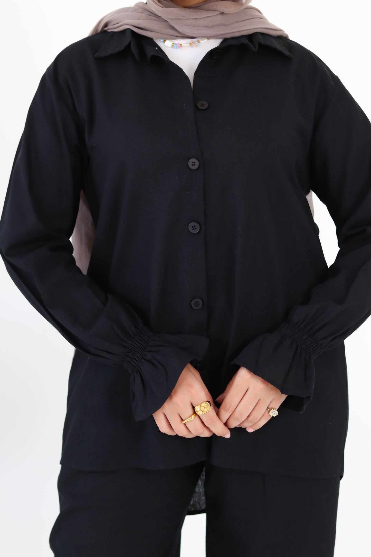 Everyday linen set in black