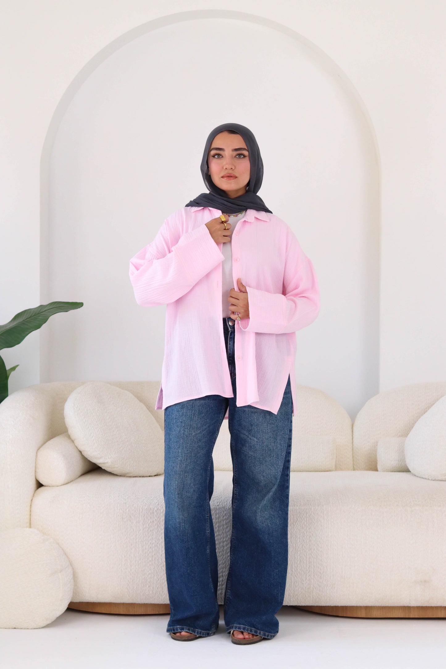 Cotton shirt in pink