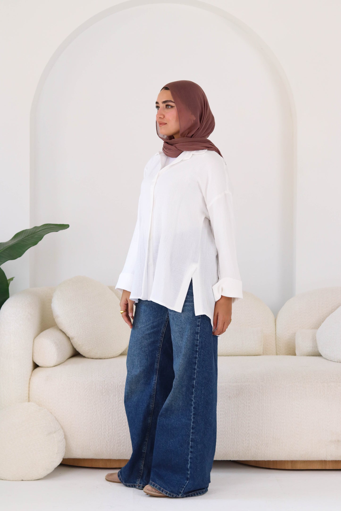 Cotton shirt in white