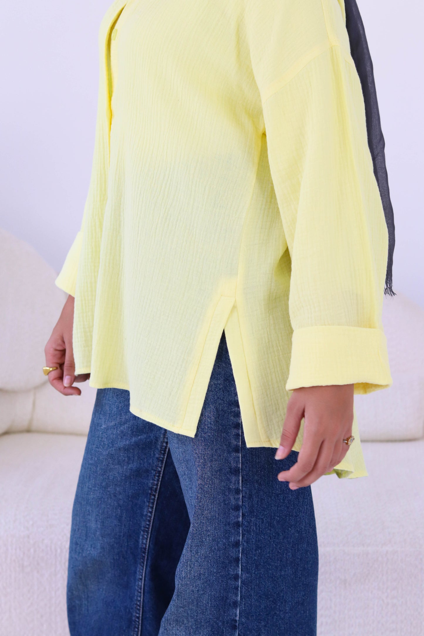 Cotton shirt in yellow
