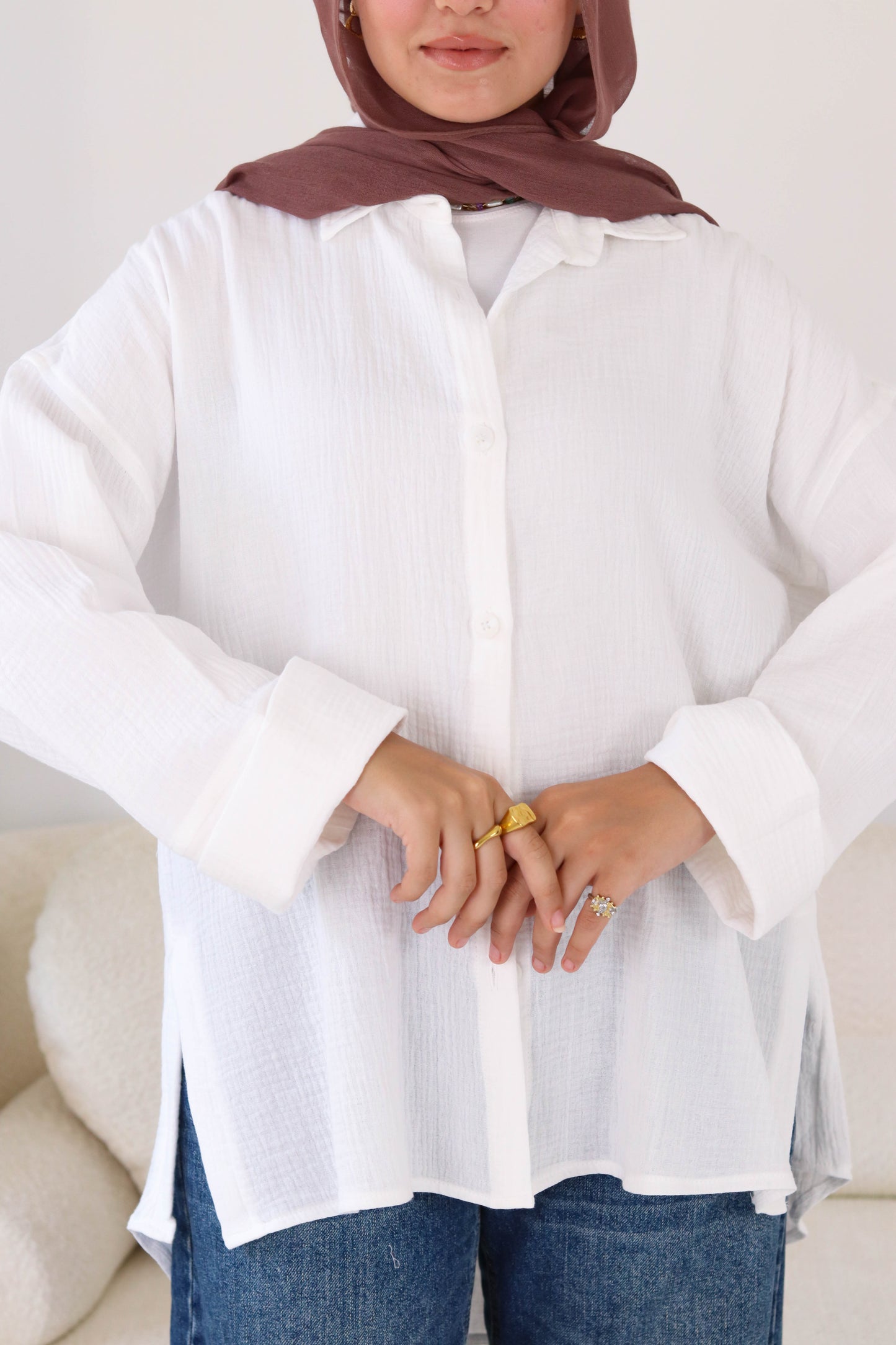 Cotton shirt in white