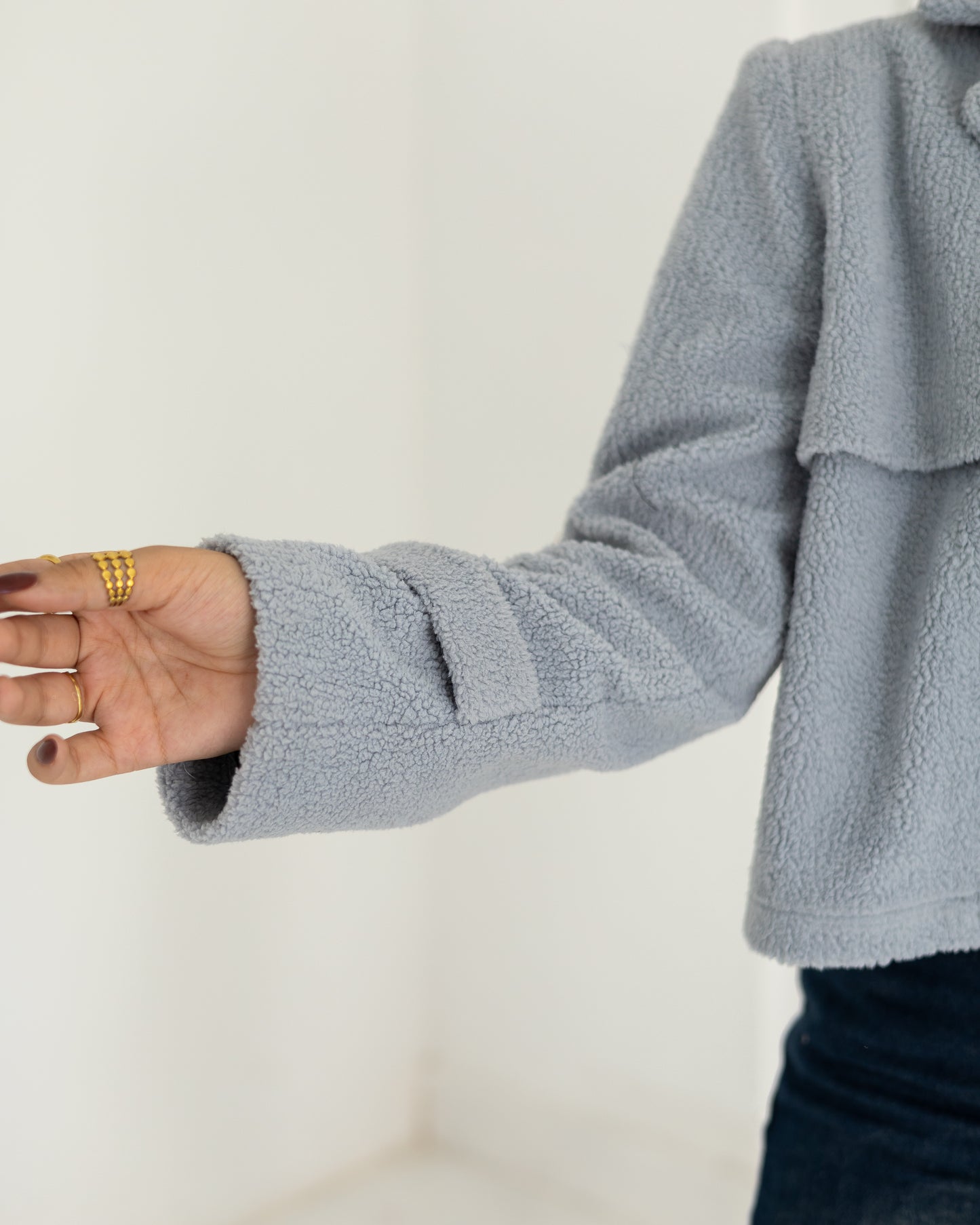 Baby blue crop jacket