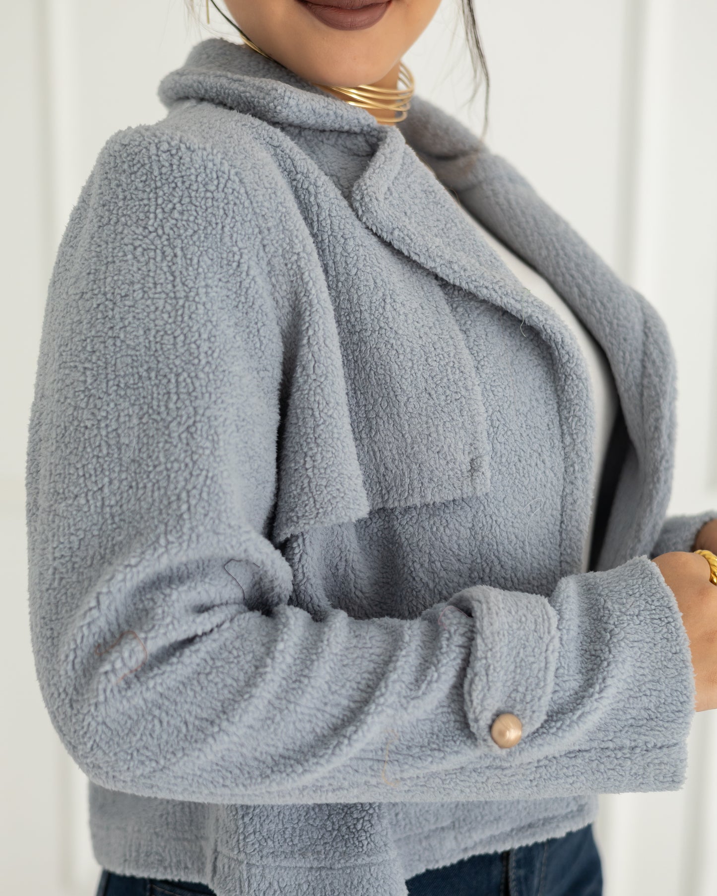Baby blue crop jacket