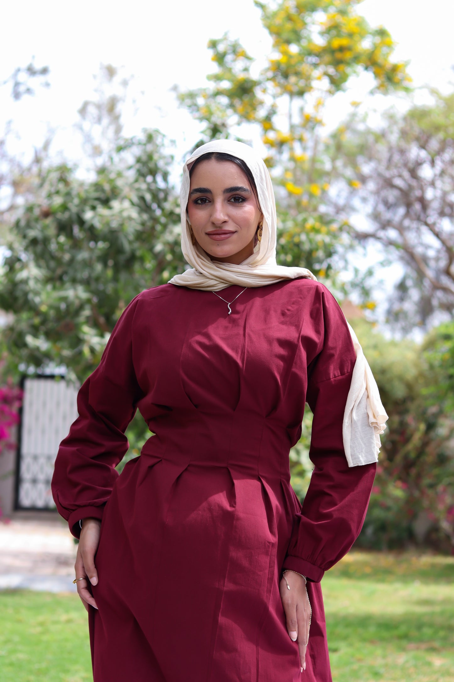 The Blossom Dress-Burgundy