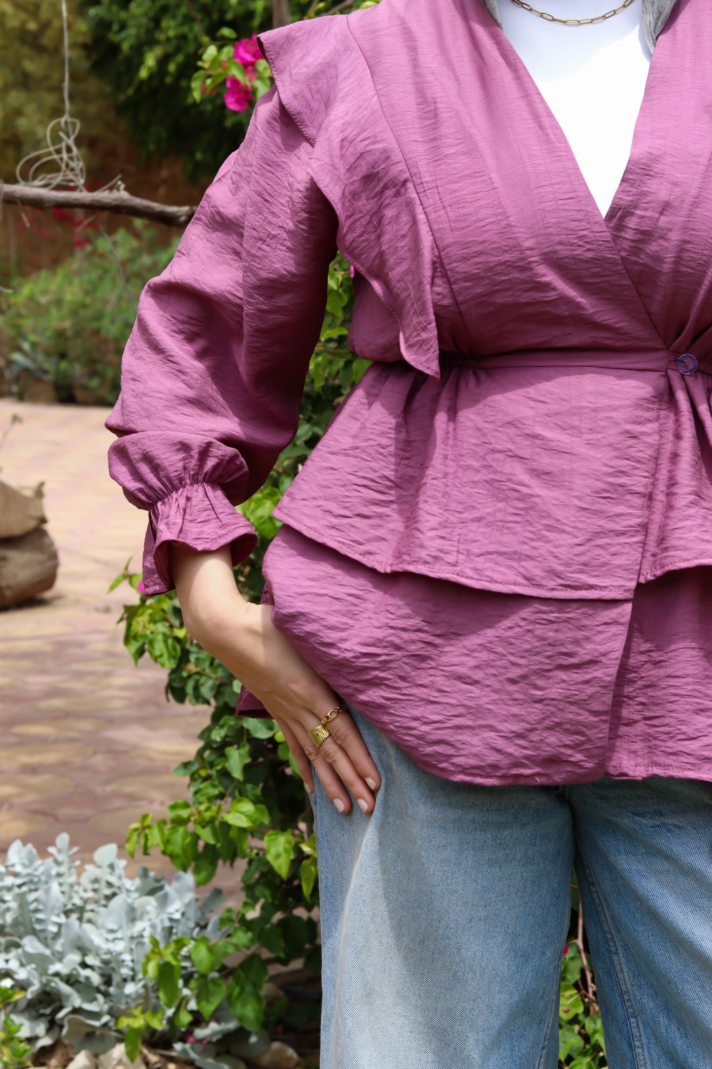 Butterfly blouse-Dusty Mauve