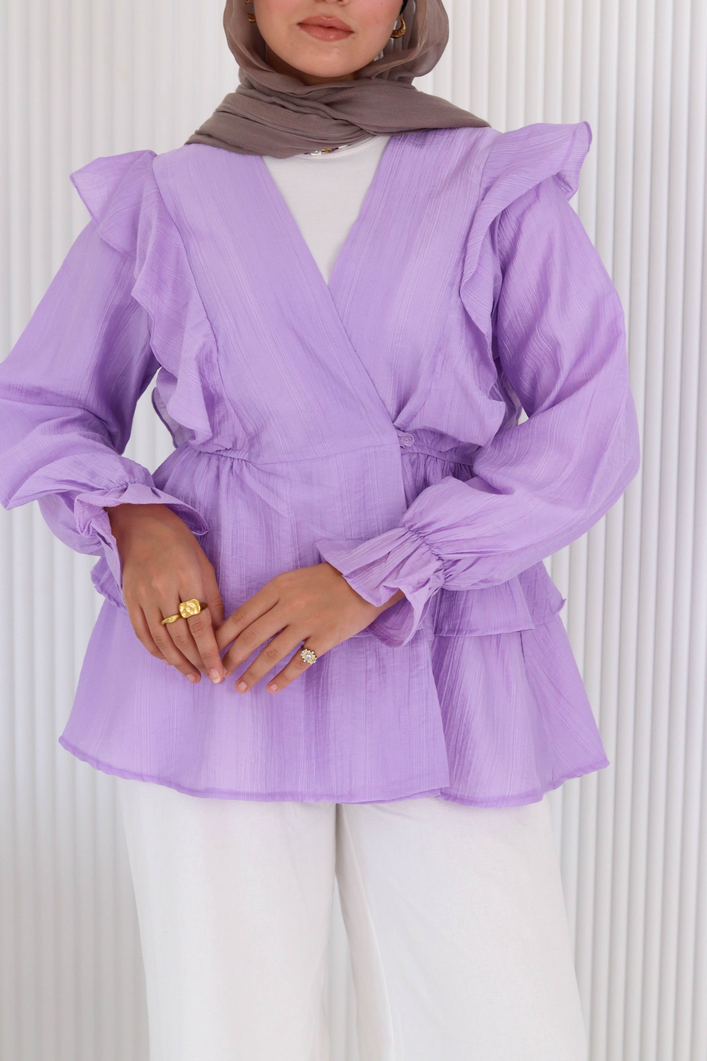 Butterfly blouse in lavender