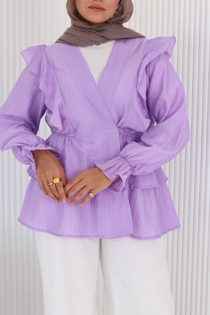 Butterfly blouse in lavender