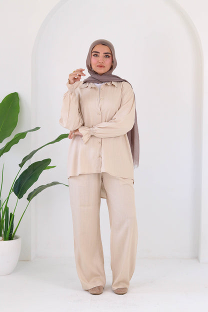 Everyday linen set in beige