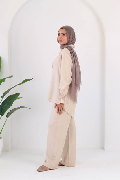 Everyday linen set in beige