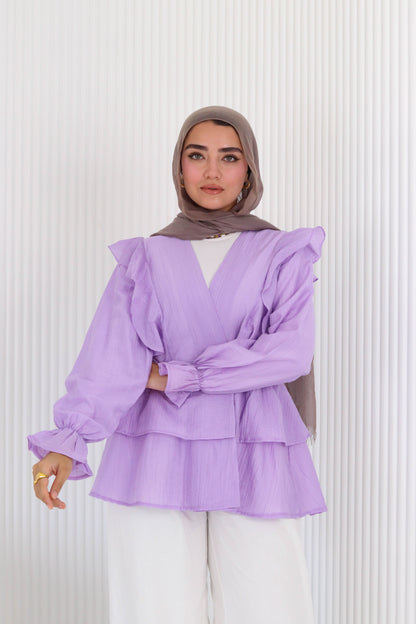 Butterfly blouse in lavender