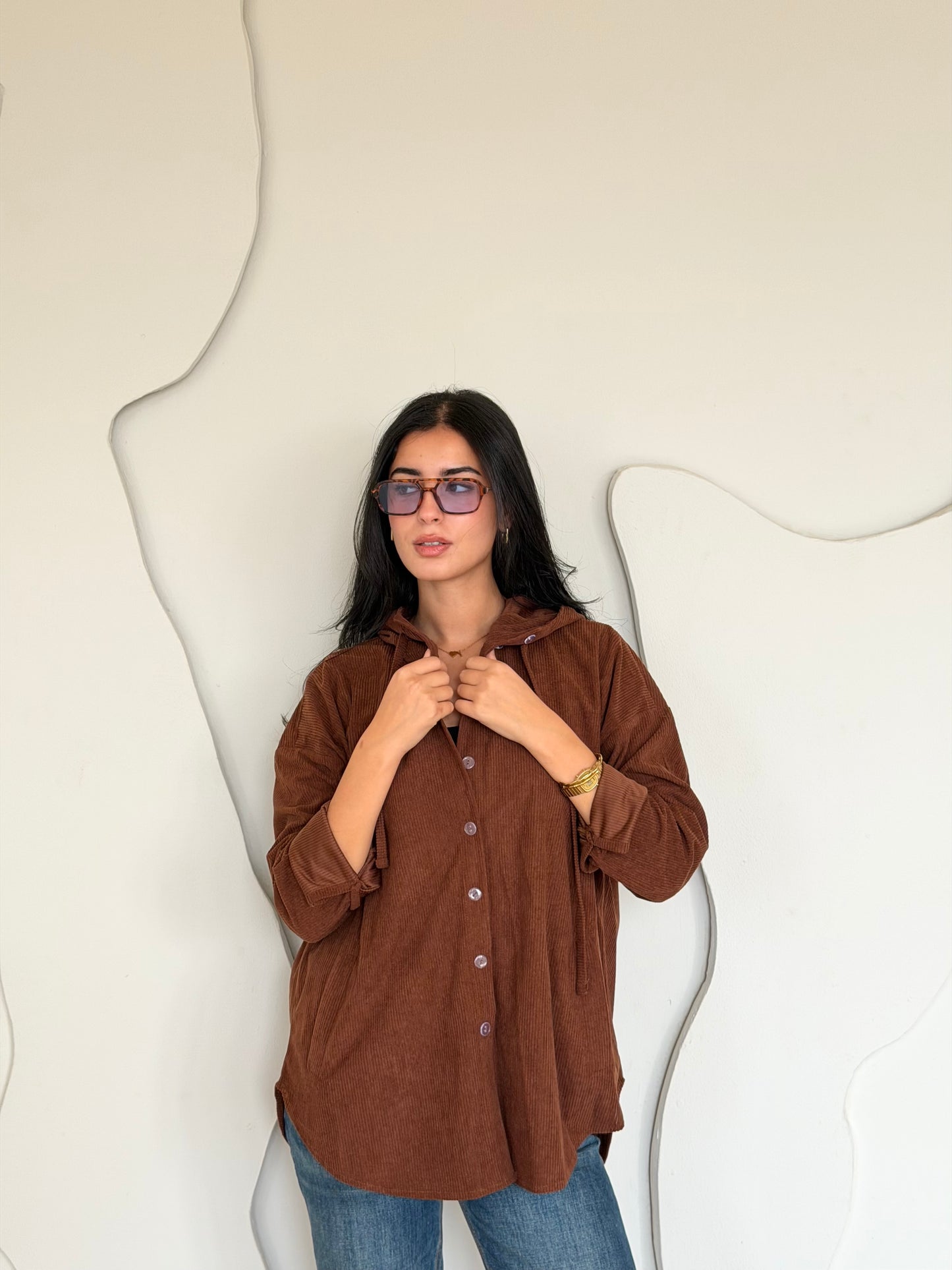 Velvet Ribbed ShirtBrown