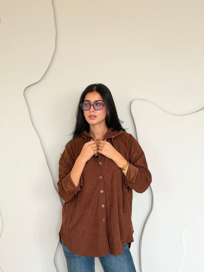 Velvet Ribbed ShirtBrown