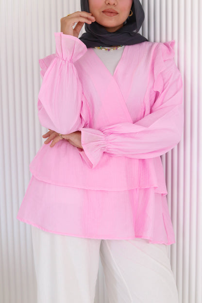Butterfly blouse in pink
