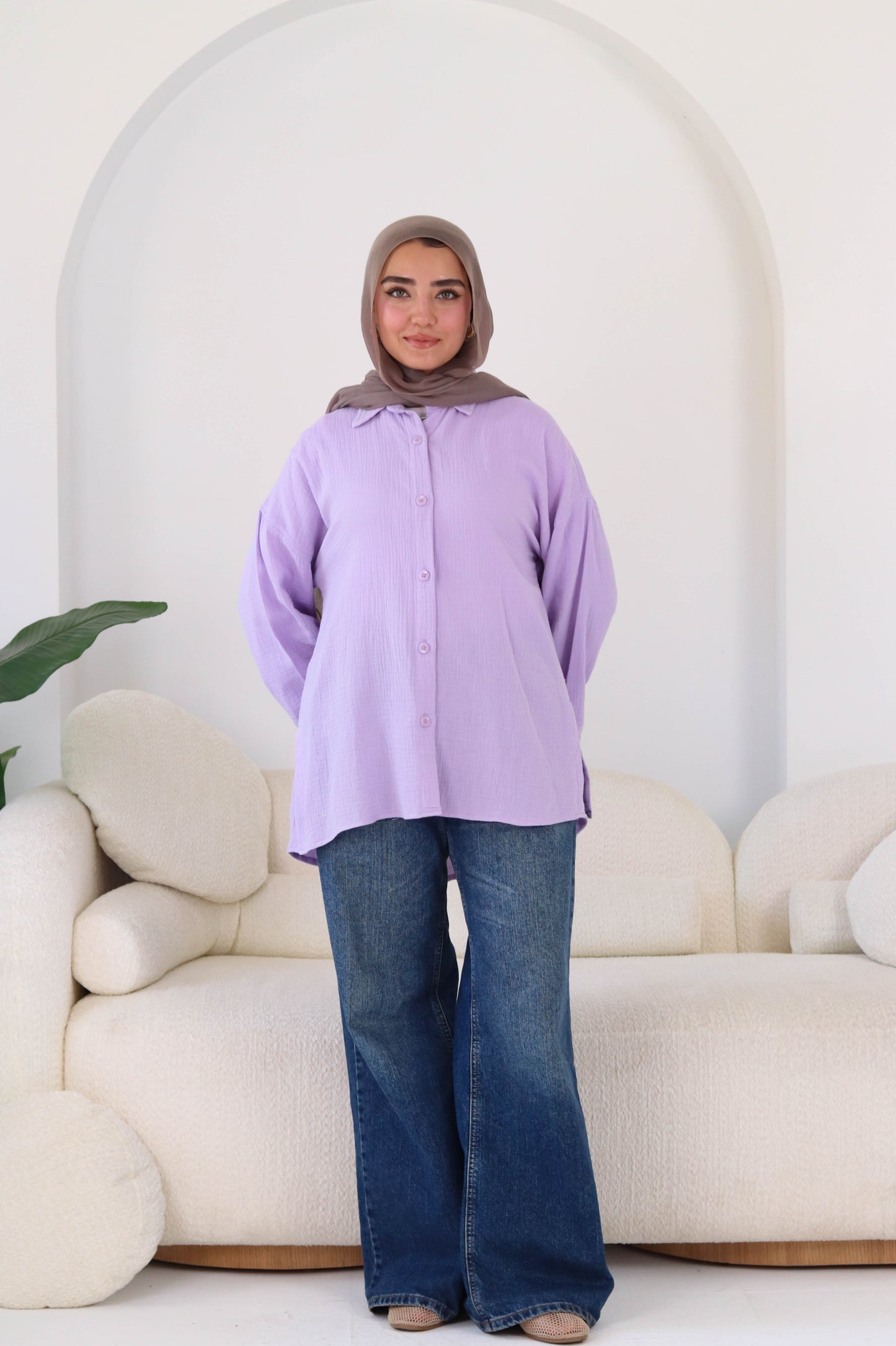 Cotton shirt in lavander