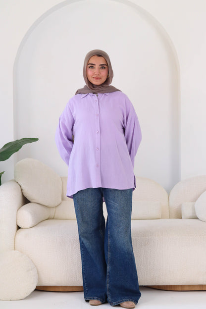 Cotton shirt in lavander