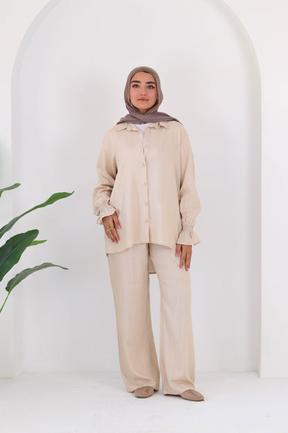 Everyday linen set in beige