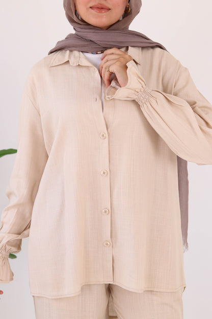 Everyday linen set in beige