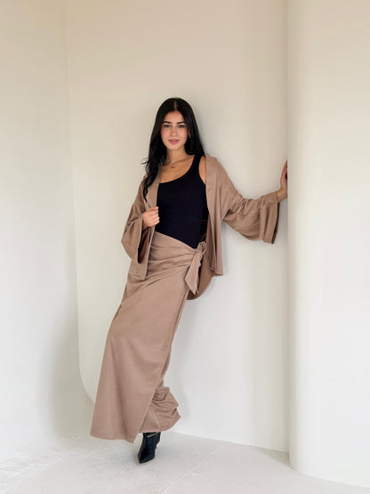 Aura Suede Set Beige