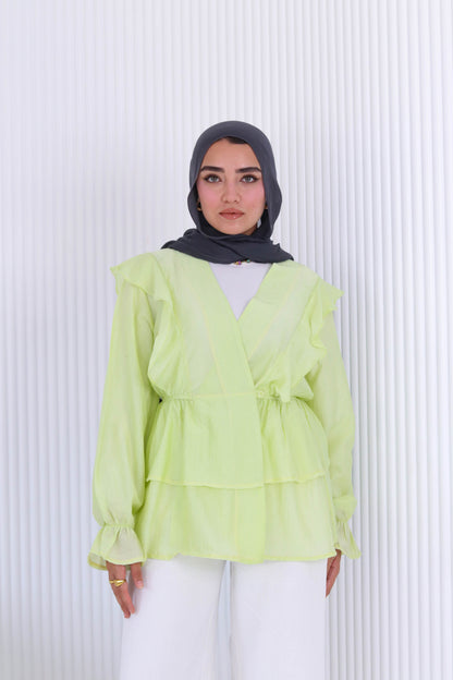 Butterfly blouse in lemon