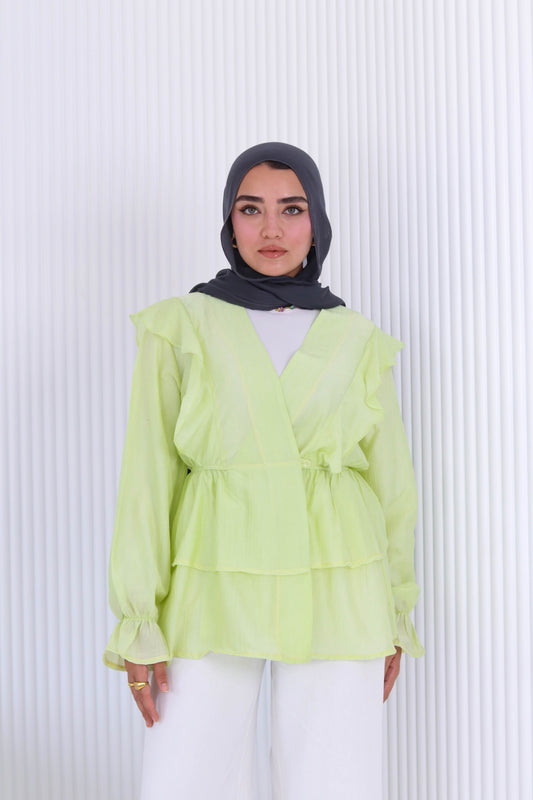 Butterfly blouse in lemon