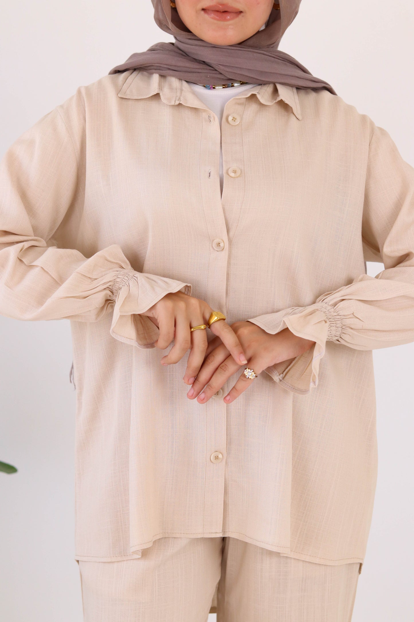 Everyday linen set in beige