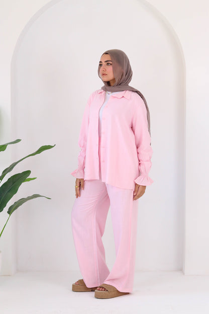 Everyday linen set in pink